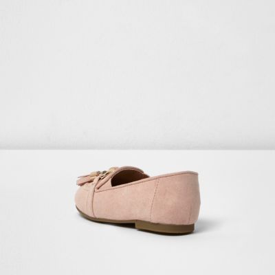 Mini girls pink tassel loafers